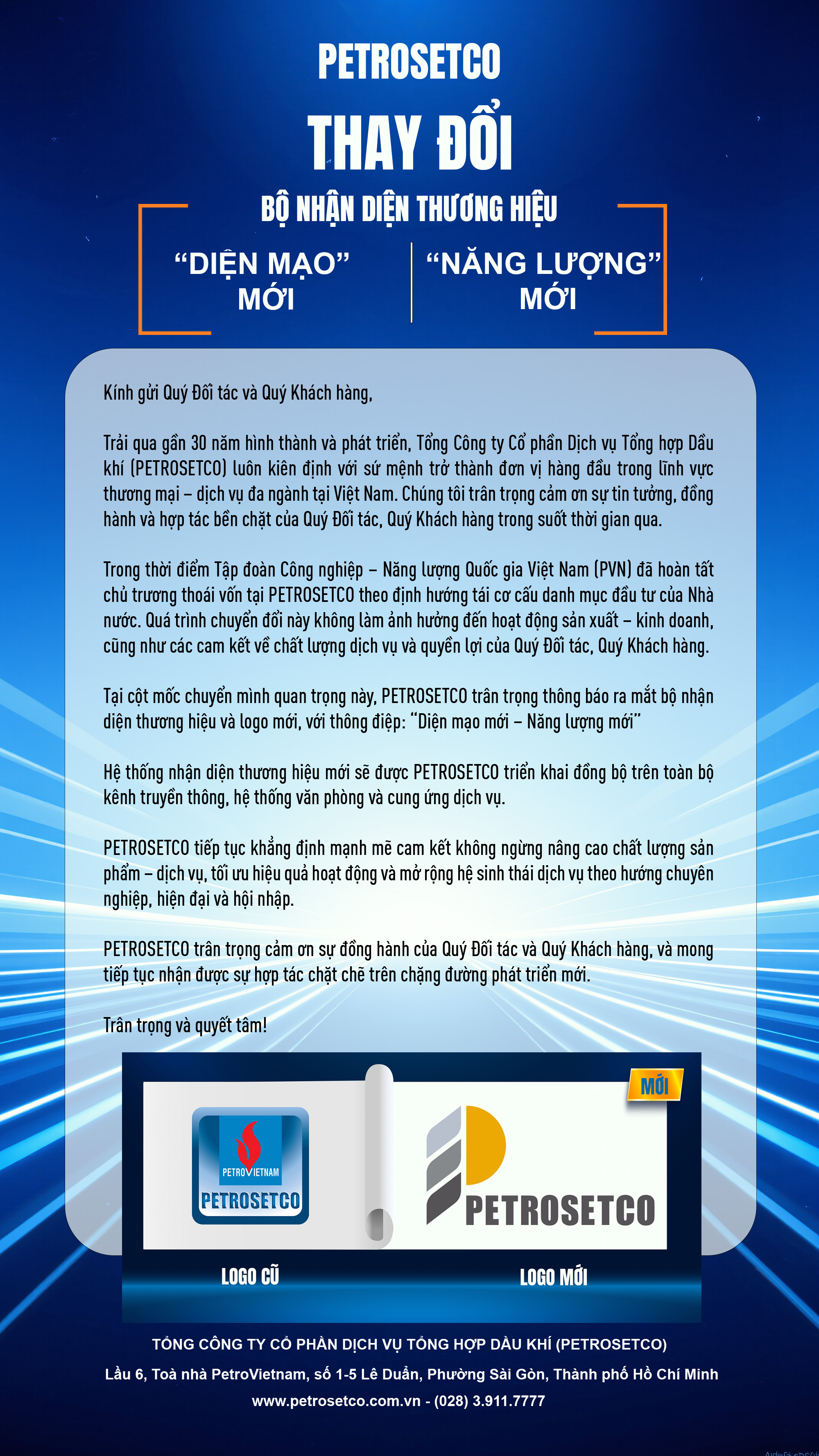 PETROSETCO: Diện mạo mới - Năng lượng mới